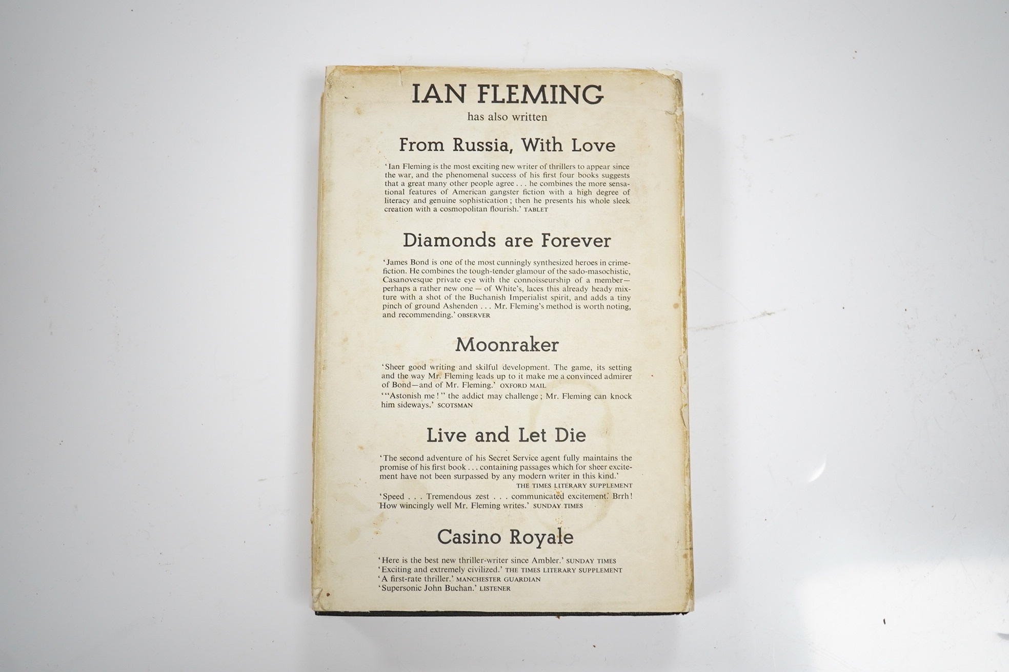 Fleming, Ian - Goldfinger. First Edition (1st impression, 2nd issue). pictorial text map, half title; publisher's black cloth, upper cover blocked in pictorial gilt and blind, d/wrapper. 1959